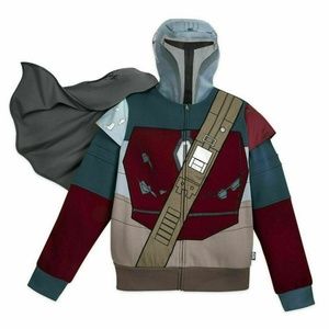 Disney Mandalorian Bounty Hunter Zip Up Sweatshirt Hoodie Kids Size 5/6 Costume